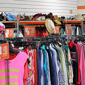 Clothes hanging on a rack in the Hoppers Crossing store